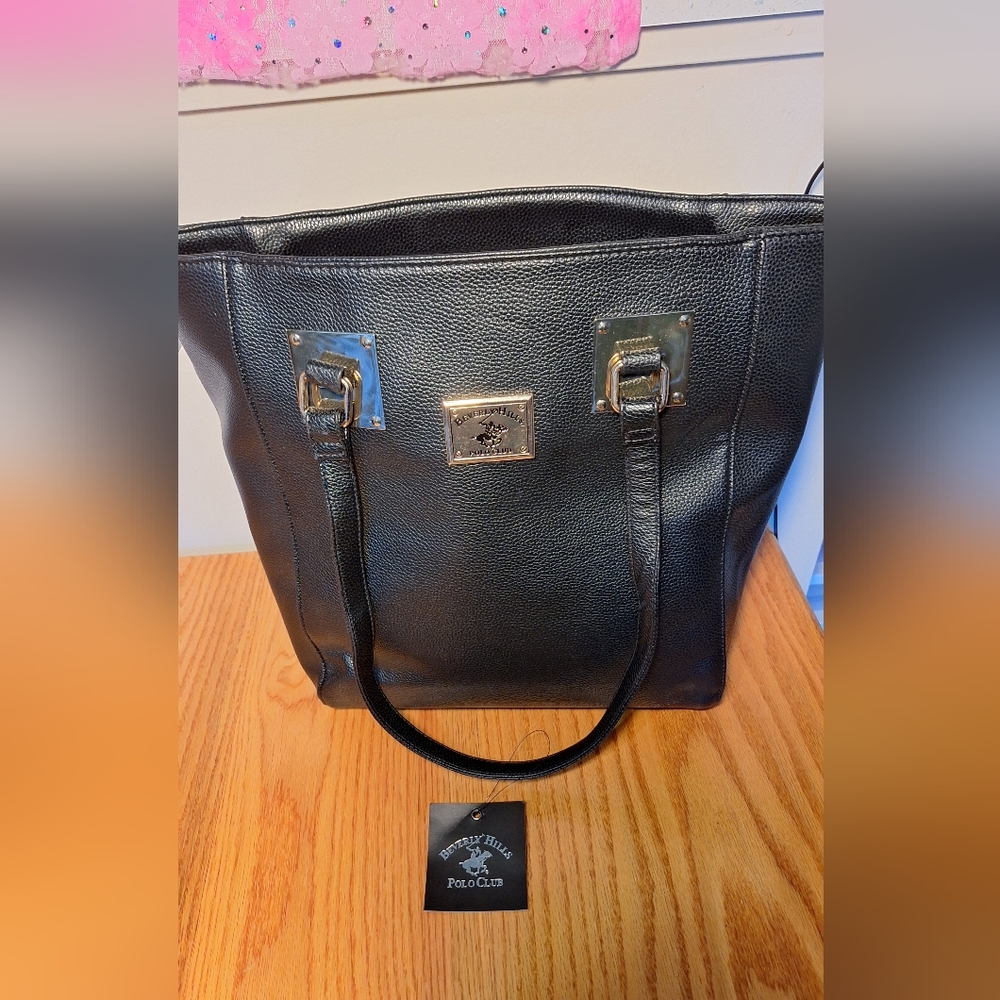 Black Leather Tote Bag